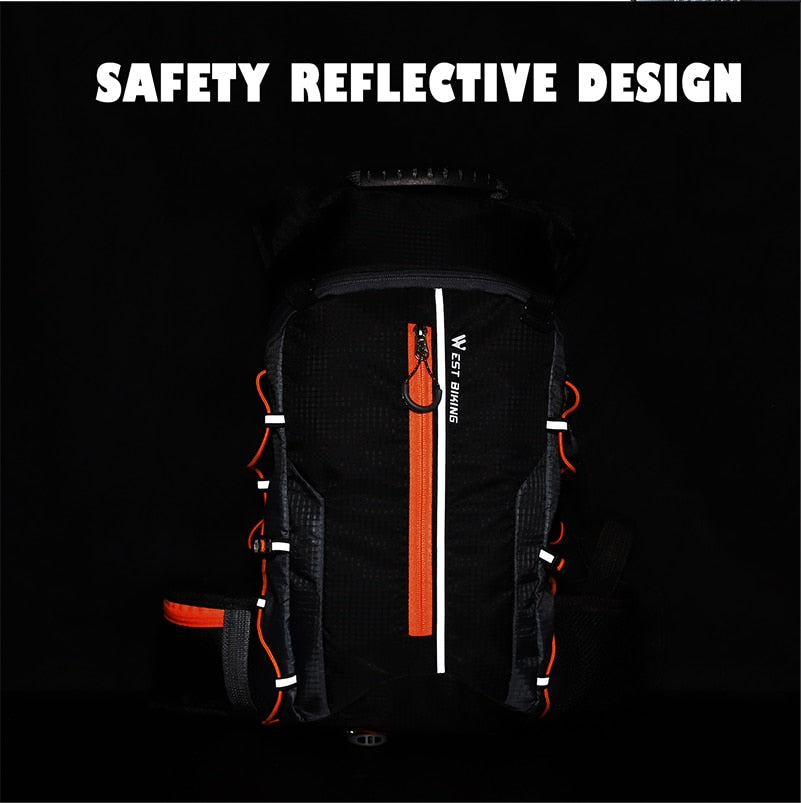 WEST BIKING Waterproof Bike Backpack With Water Bag Reflective Cycling Bag Outdoor Sports Hiking Travel Bag Bicycle Accessories