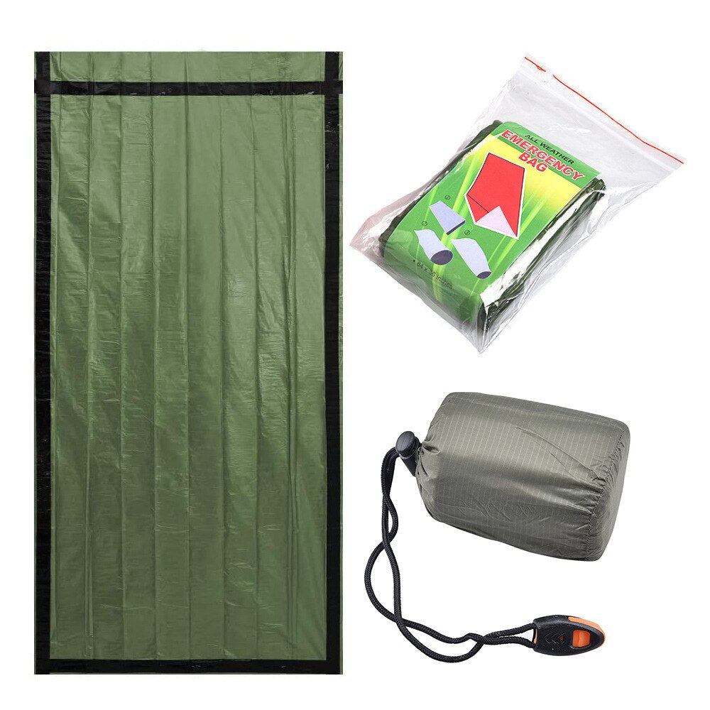 Outdoor Waterproof Thermal Life Bivy Sack Emergency Sleeping Bag Survival Blanket Camping Hiking First Aid Rescue Equipment