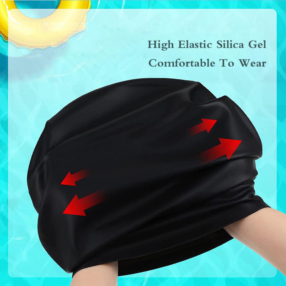 Silicone Extra Large Swimming Cap for Long Hair Braid Waterproof Women Ladies African Loose head Over Size Swim Caps for Women