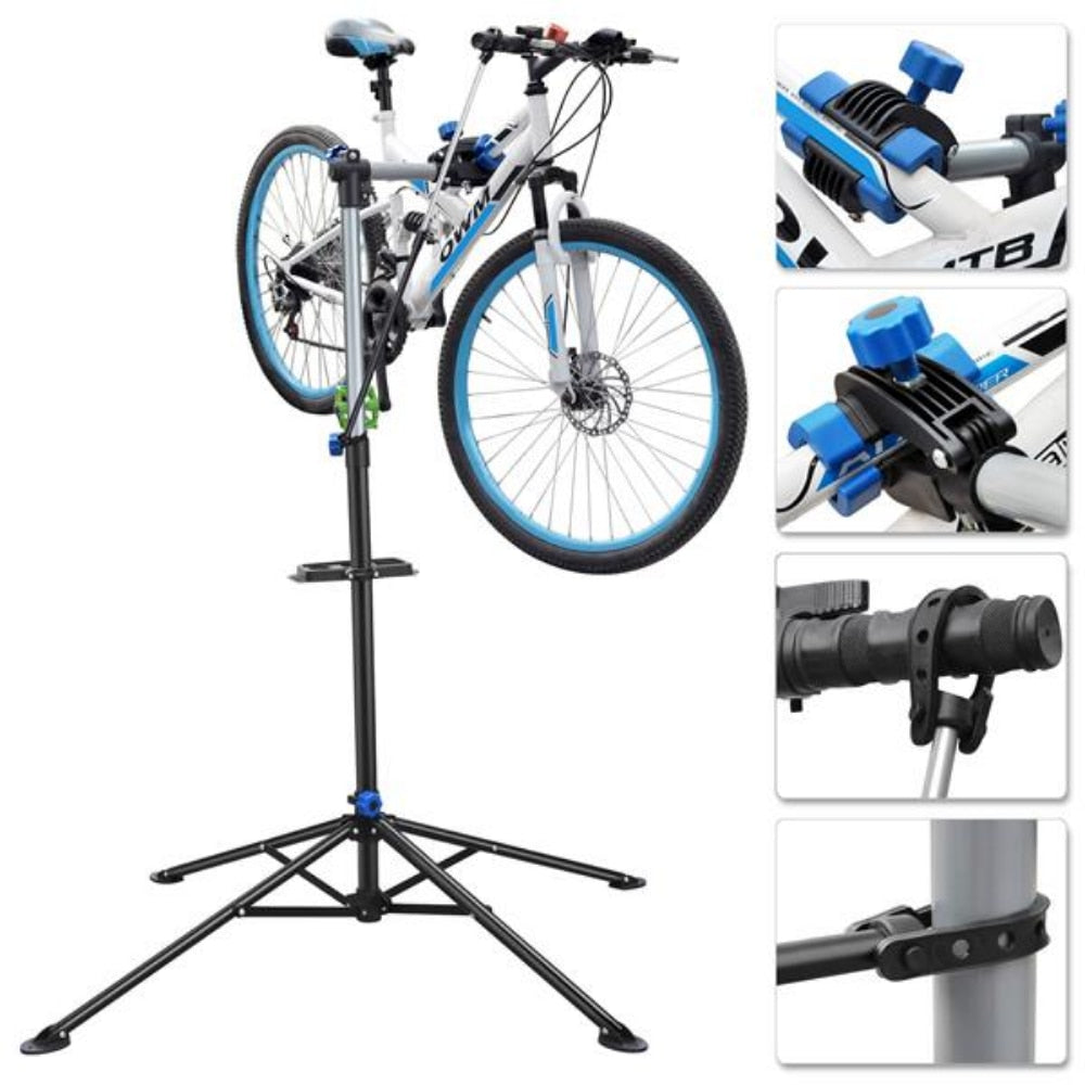 GISAEV Bicycle Bike Repair Stand Cycle Rack Adjustable 52 In. to 75 Portable Tool Tray