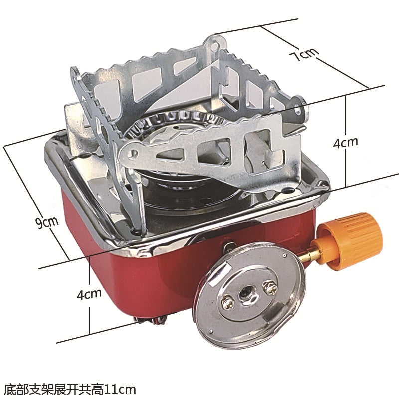 Outdoor Mini Square Stove Gas Furnace Portable Foldable Cassette Furnace Camping Stove Picnic Equipment Connected With Long Gas