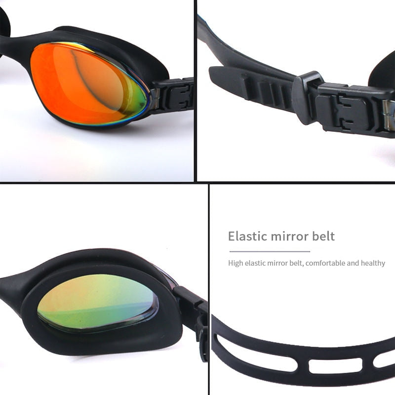 Profession Swimming  goggles set Bathing cap earplugs Waterproof Anti-fog Goggles Adult Professional Swimming Glasses Anti-UV