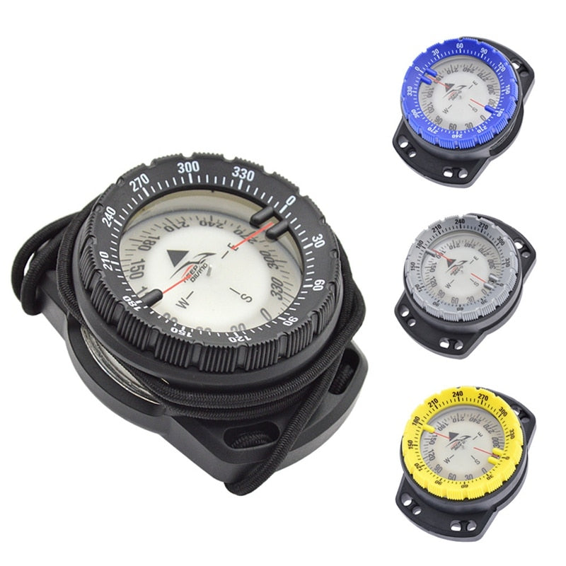 WristBand sighting Compass 50m Watch Balanced Waterproof Luminous Portable Compass Underwater Diving Scuba Navigation Compass