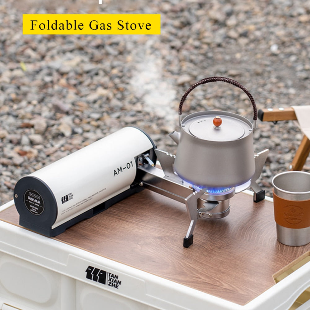 2600W Outdoor Foldable Portable Cassette Stove Camping Picnic Hiking BBQ Cooking Gas Stove with Electronic Ignition Carrying Bag