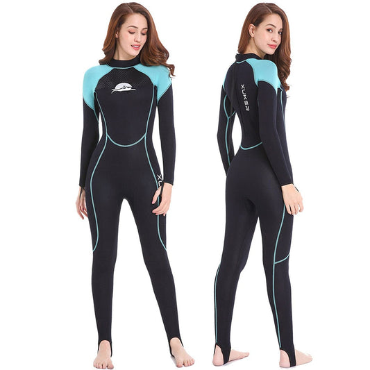Women's 2mm Neoprene Wet Suits Full Body Wetsuit for Diving Snorkeling Surfing Swimming Canoeing in Cold Water Back Zipper Strap