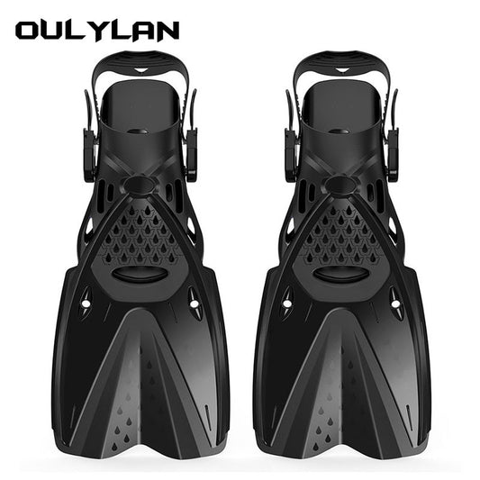 OULYLAN Swimming Diving Long Submersible Fins Adult Portable Scuba Silicone Snorkeling Water Sports Equipment Dive Flippers