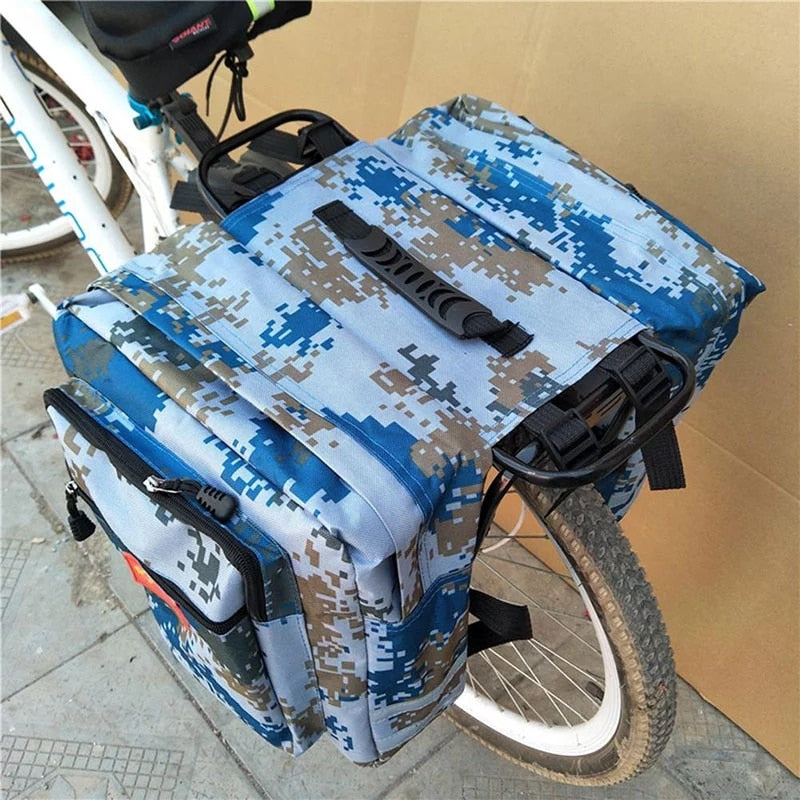 Mountain Bike Camouflage Saddle Bag Double Pannier Bag Cycling Tail Seat Bicycle Trunk Pack Rear Bag Riding Accessories XA118Q