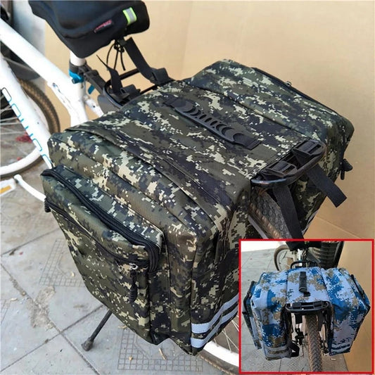 Mountain Bike Camouflage Saddle Bag Double Pannier Bag Cycling Tail Seat Bicycle Trunk Pack Rear Bag Riding Accessories XA118Q