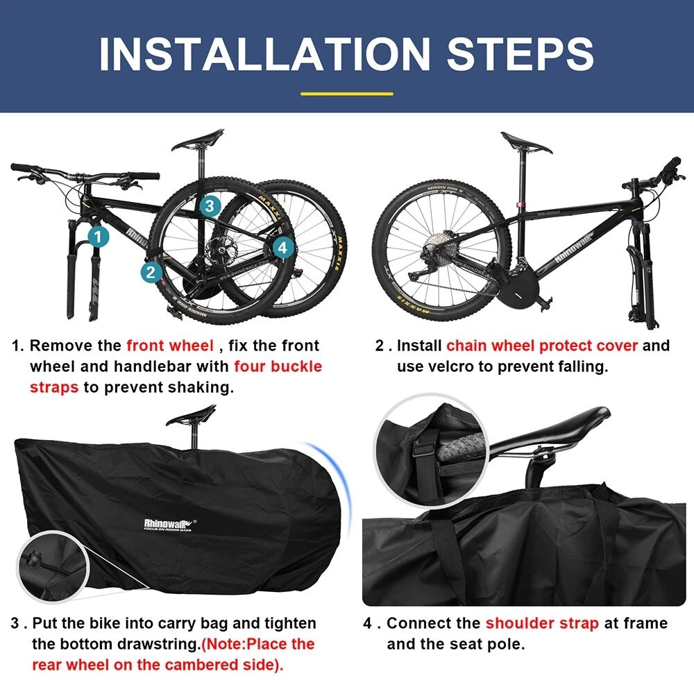 Rhinowalk Bike Carry Bag for 26-29 Inch Portable Cycling Storage Bag Bike MTB 700C Travel Bike Accessories Outdoor Sports 2021