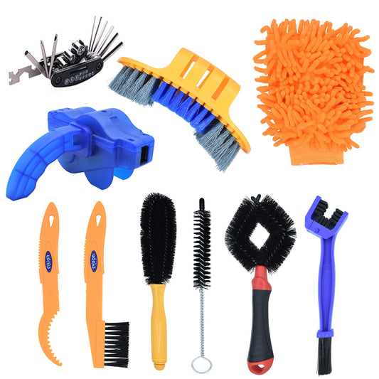 Bike Cleaning Kit Bicycle Cycling Chain Cleaner Scrubber Brushes Mountain Bike Wash Tool Set Bicycle Repair Tools Accessories