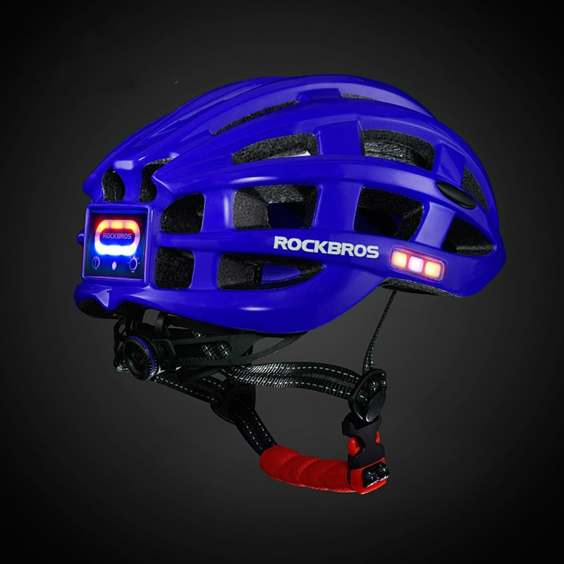 ROCKBROS Bicycle Light Helmet Waterproof Bike Helmet USB Charge Cycling Helmet Intergrally-molded MTB Road Bicycle Accessories