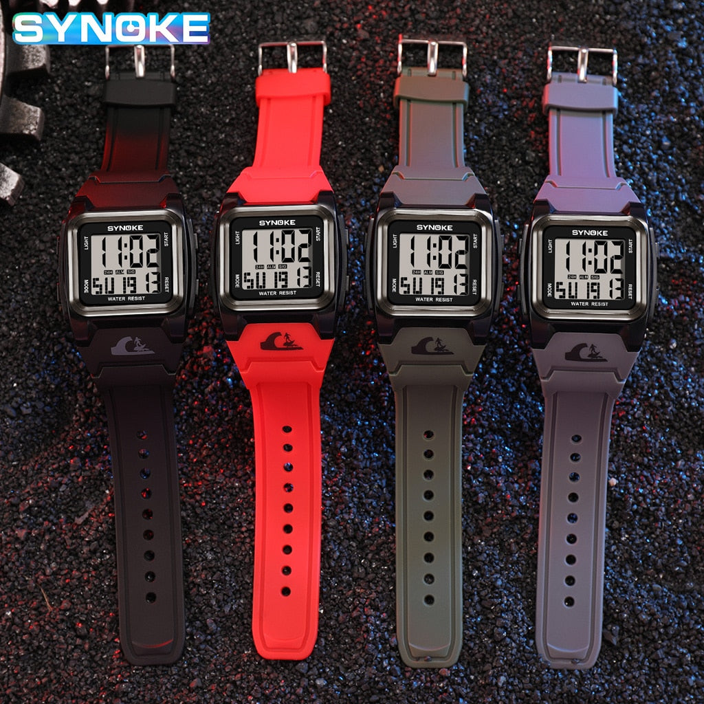 SYNOKE Professional Diving Swimming Watch Men 50M Waterproof Multi-Functional Electronic Watchs Mens Style Sport Clock
