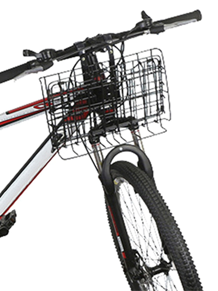 Bike Basket Foldable Metal Adjustable Bicycle Front Rear Wire Storage Carrier Hanging Cargo Rack
