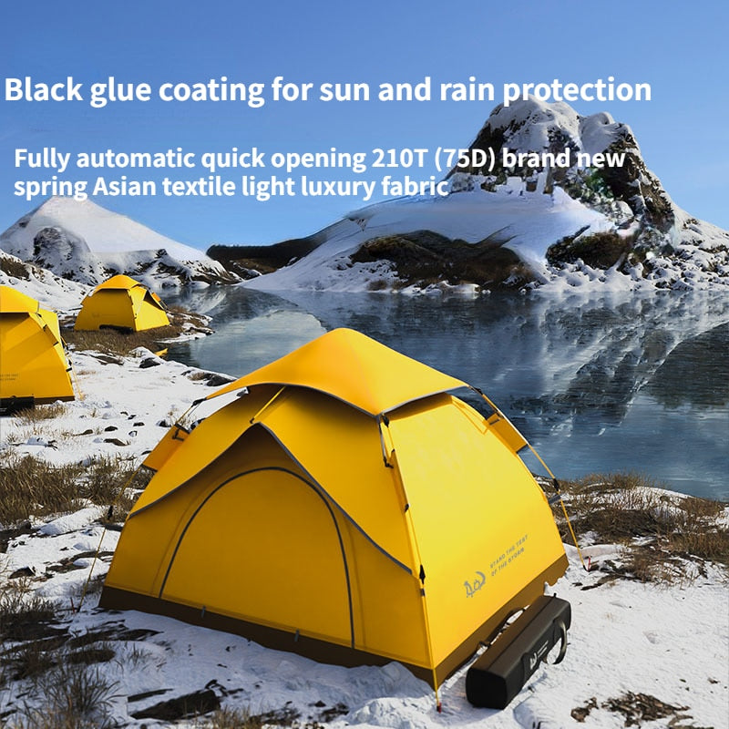 3-4 People Tent Outdoor Automatic Tents Double Layer Waterproof Camping Hiking Tent 4 Season Outdoor Large Family Tents