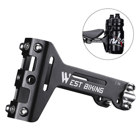 WEST BIKING Bicycle Saddle Bottle Cage Extension Holder Aluminum Alloy Adapter Universal Strap Fix Anything on MTB Road Bike