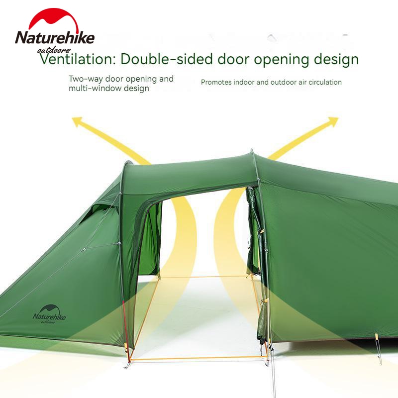 Naturehike Opalus Camping Tent Ultralight Tunnel Tent for 2-3 People Family Travel Outdoor Hiking 4 Season Waterproof 3000+