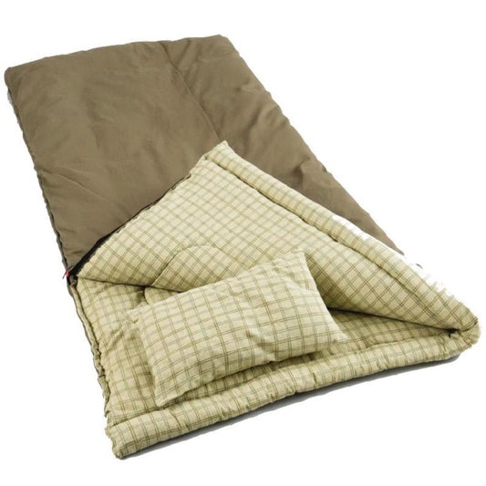 Sleeping Bag Insulation Lightweight with Cotton Flannel Lining Pillow 2-Way zipper