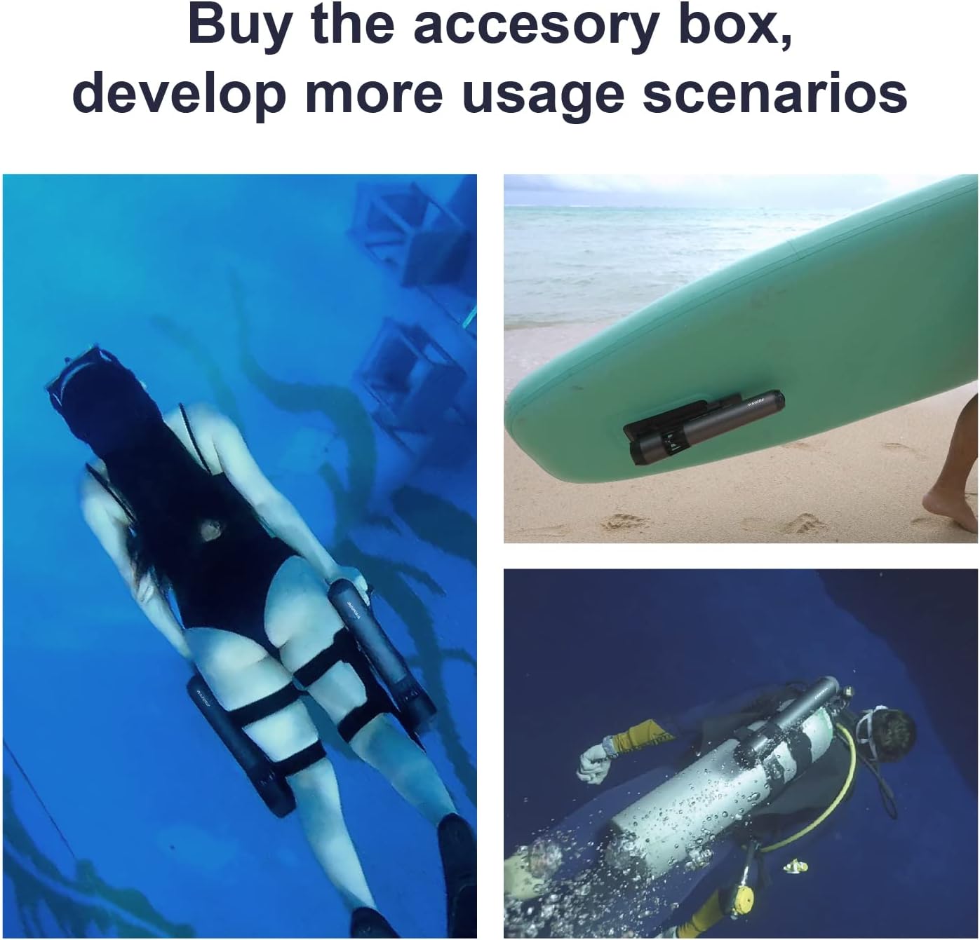 Underwater Scooter, Water Scooter for Adults&Kids, Underwater Scooter for Pool, Free Diving Snorkeling Sea Scooter，Compact