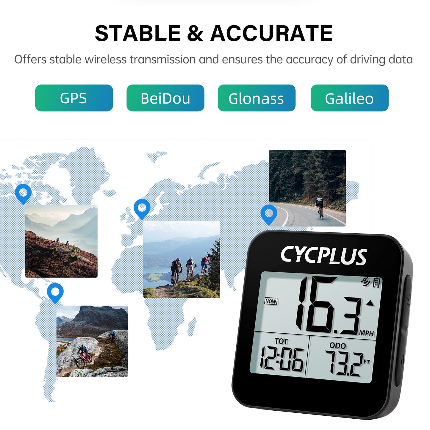 CYCPLUS Wireless Stopwatch GPS Bike Computer Waterproof IPX6 Cycling Odometer Bicycle Accessories