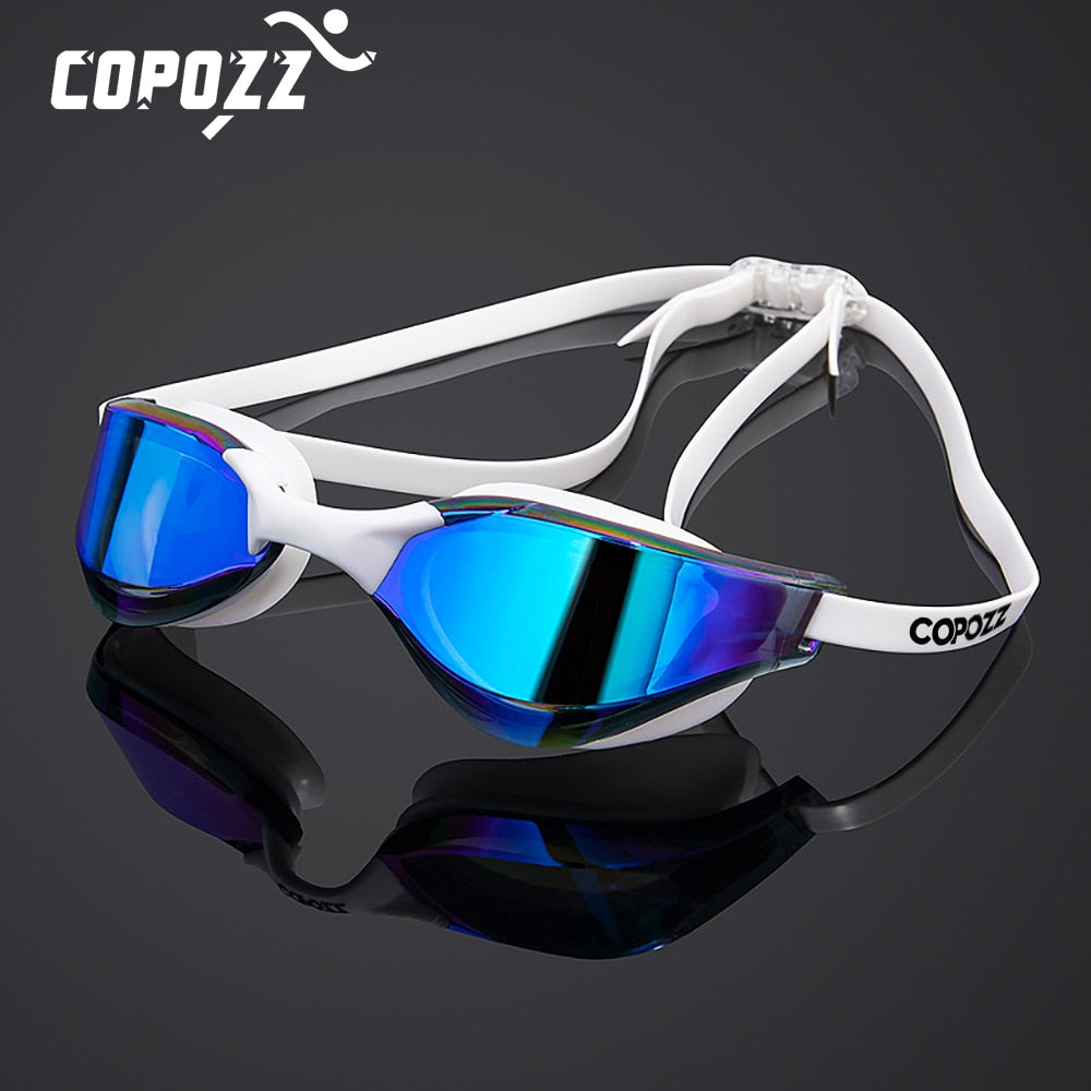 COPOZZ Professional Waterproof Plating Clear Double Anti-fog Swim Glasses Anti-UV Men Women Eyewear Swimming Goggles with Case