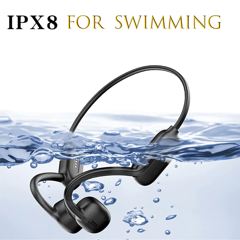 Lenovo Bone Conduction Swimming Earphone Bluetooth Wireless IPX8 Waterproof 32GB MP3 Player Hifi Headphone with Mic Headset