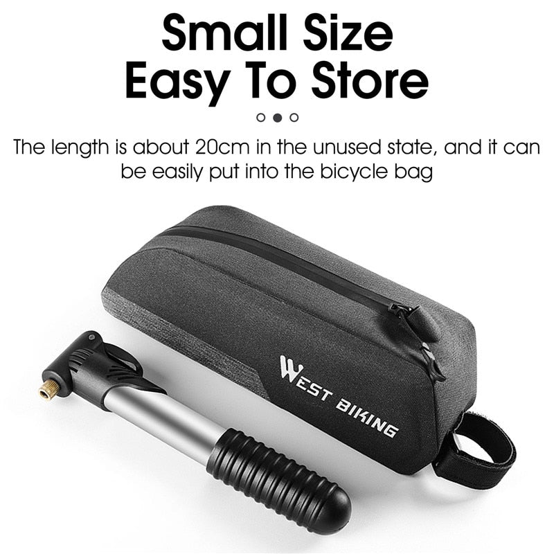 WEST BIKING Portable Mini Bicycle Pump Cycling Hand Air Pump Ball Tire Inflator Schrader Presta Valve MTB Road Bike Accessories