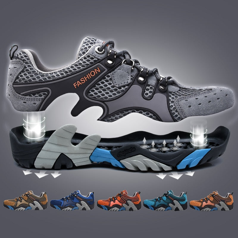 New Arrival Mountain Outdoor Hiking Shoes for Men Breathable Big Size 46 Walking Shoes Non-slip Trekking Footwear Sport Trainers