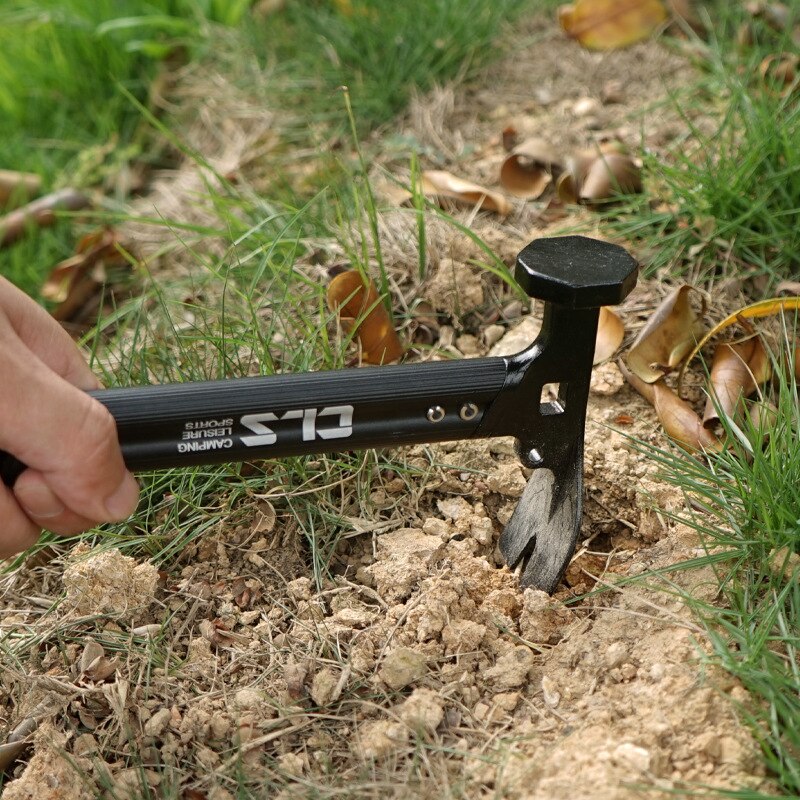 Multifunctional Camping Hammer Tent Stake Remover Heavy Duty Hiking Backpacking Tent Peg Mallet Ground Nail Hammer Outdoor Tools