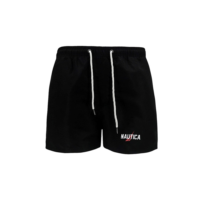 Brand casual men's NAUTICA fashion print beach shorts, sports jogging quick-drying swimming trunks, breathable, sweatpants S-4XL