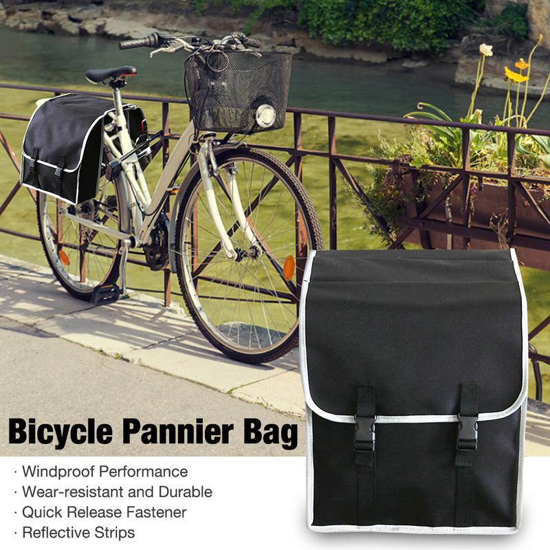 City Bicycle Bike Pannier Bags With Rain Cover & Reflective Stripe Waterproof Bicycle Rear Seat Panniers Pack Bike Accessories