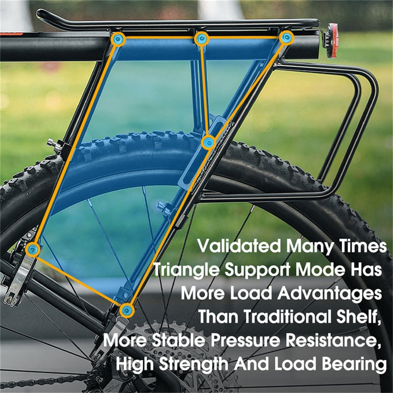 50-100KG Bicycle Luggage Carrier Bike Rack Aluminum Cargo Rear Rack Shelf Cycling Seatpost Bag Holder Stand MTB Install Tools