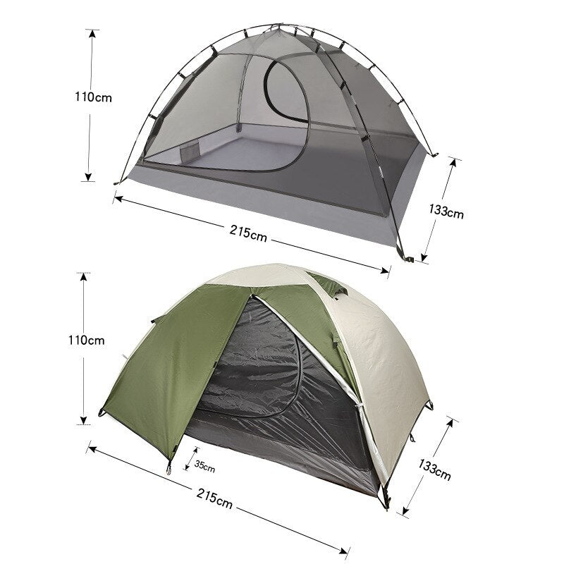 Outdoor Camping Four Seasons Tent Tent Double Thicked Double Layer Needs To Manually Build Tent Waterproof Camping Equipment New