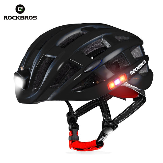 ROCKBROS Bicycle Light Helmet Waterproof Bike Helmet USB Charge Cycling Helmet Intergrally-molded MTB Road Bicycle Accessories