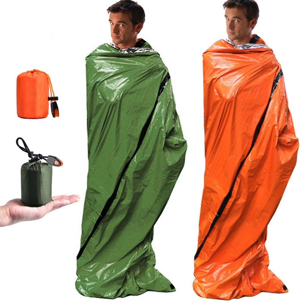 Outdoor Waterproof Thermal Life Bivy Sack Emergency Sleeping Bag Survival Blanket Camping Hiking First Aid Rescue Equipment