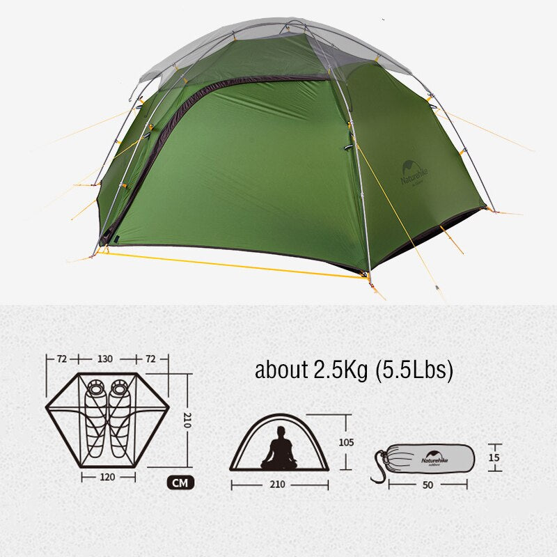Naturehike Cloud Peak Tent Ultralight Waterproof 2 Person Backpacking Tent Portable Outdoor Hiking Beach 4 Season Camping Tent